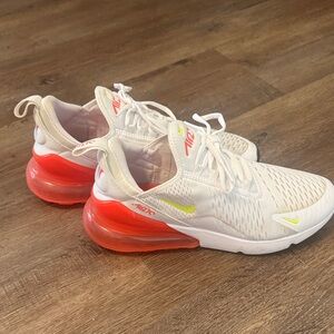 Nike Air Max 270 Beige and Bright Orange Shoes